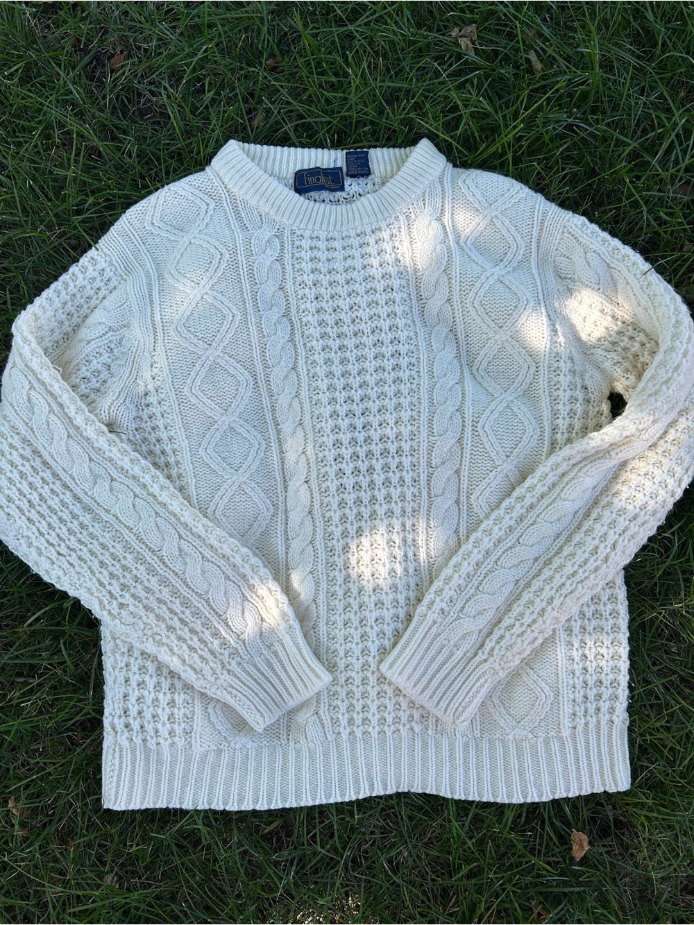 Vintage Ivory Cable Crewneck Sweater🤍